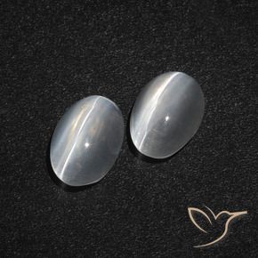 2.36 ct natürliche Klares Weiß Sillimanit-Katzenauge-Edelsteine, Oval, Lichtdurchlässig