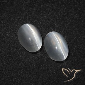 2.36 ct natürliche Klares Weiß Sillimanit-Katzenauge-Edelsteine, Oval, Lichtdurchlässig