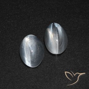 2.46 ct natürliche Klares Weiß Sillimanit-Katzenauge-Edelsteine, Oval, Lichtdurchlässig