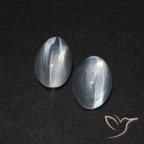 2.46 ct natürliche Klares Weiß Sillimanit-Katzenauge-Edelsteine, Oval, Lichtdurchlässig