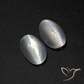 2.44 ct natürliche Klares Weiß Sillimanit-Katzenauge-Edelsteine, Oval, Lichtdurchlässig