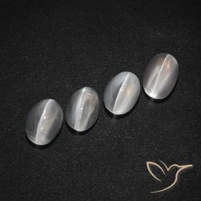 4.26 ct natürliche Klares Weiß Sillimanit-Katzenauge-Edelsteine, Oval, Lichtdurchlässig