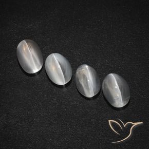 4.26 ct natürliche Klares Weiß Sillimanit-Katzenauge-Edelsteine, Oval, Lichtdurchlässig