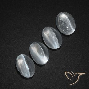 4.08 ct natürliche Klares Weiß Sillimanit-Katzenauge-Edelsteine, Oval, Lichtdurchlässig