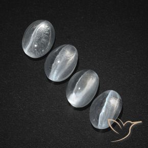 4.08 ct natürliche Klares Weiß Sillimanit-Katzenauge-Edelsteine, Oval, Lichtdurchlässig
