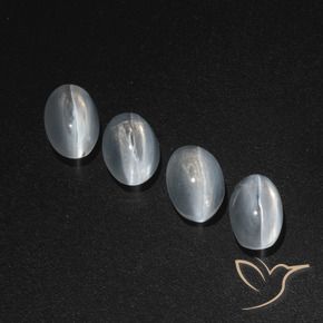 4.68 ct natürliche Klares Weiß Sillimanit-Katzenauge-Edelsteine, Oval, Lichtdurchlässig