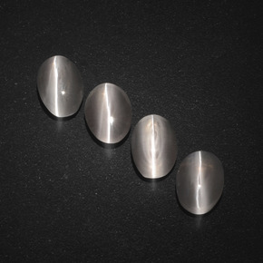  ct natürliche grauer Sillimanite Cat's Eye-Edelsteine, Oval Schliff, Lichtdurchlässig