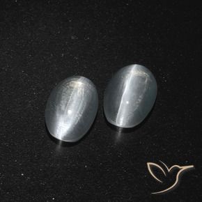 2.60 ct natürliche Klares Weiß Sillimanit-Katzenauge-Edelsteine, Oval, Lichtdurchlässig