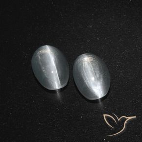 2.60 ct natürliche Klares Weiß Sillimanit-Katzenauge-Edelsteine, Oval, Lichtdurchlässig
