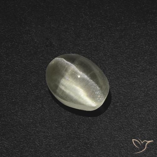 1.84ct Natürlicher Warmweiß Sillimanit-Katzenauge, Oval, Lichtdurchlässig