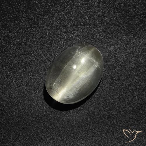 2.76ct Natürlicher Warmweiß Sillimanit-Katzenauge, Oval, Lichtdurchlässig