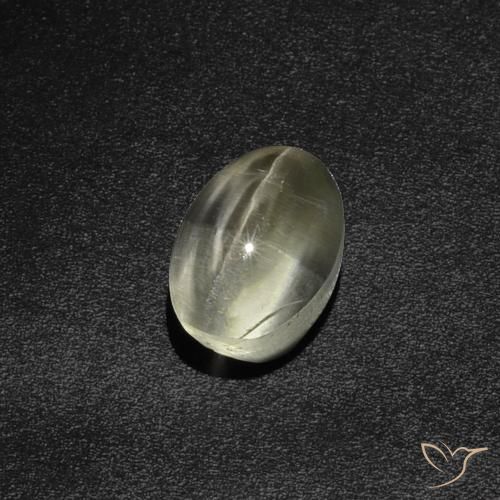 2.87ct Natürlicher Warmweiß Sillimanit-Katzenauge, Oval, Lichtdurchlässig