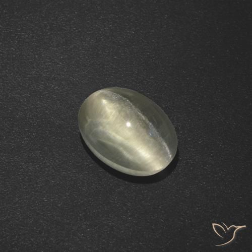 1.73ct Natürlicher Warmweiß Sillimanit-Katzenauge, Oval, Lichtdurchlässig