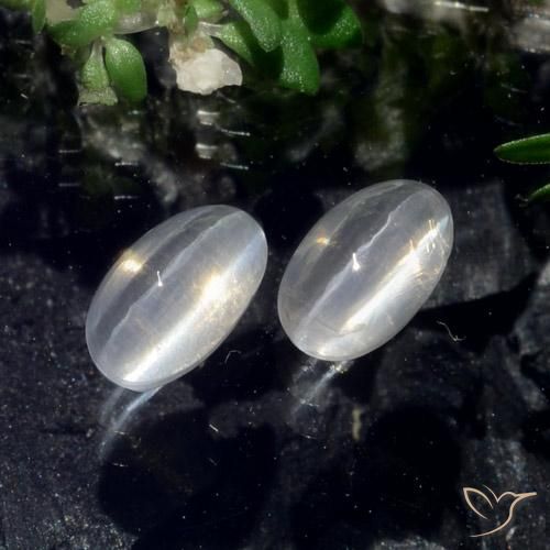 1.43 ct natürliche Klares Weiß Sillimanit-Katzenauge-Edelsteine, Oval, Lichtdurchlässig
