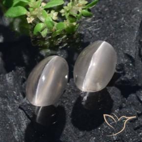 2.20 ct natürliche Sehr helles Grau Sillimanit-Katzenauge-Edelsteine, Oval, Lichtdurchlässig