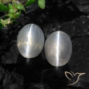 2.61 ct natürliche Sehr helles Grau Sillimanit-Katzenauge-Edelsteine, Oval, Lichtdurchlässig
