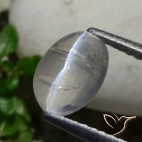 9,17 ctw natürlicher Sehr helles Grau Sillimanit-Katzenauge, Oval, Transparent