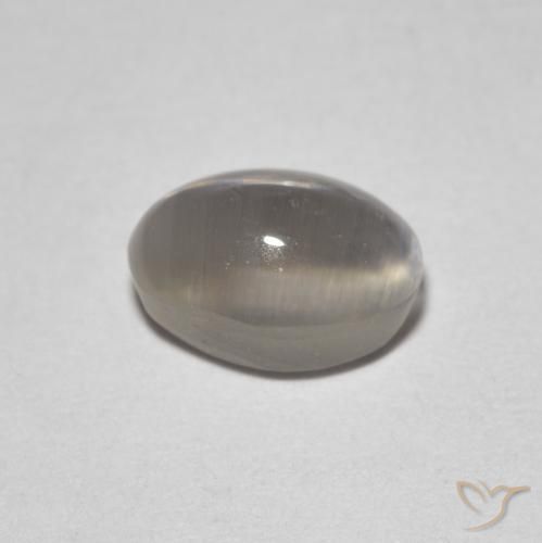 9,17 ctw natürlicher Sehr helles Grau Sillimanit-Katzenauge, Oval, Transparent
