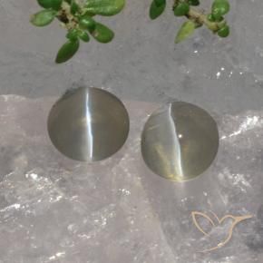 3.07 ct natürliche Sehr helles Grau Sillimanit-Katzenauge-Edelsteine, Oval, Lichtdurchlässig