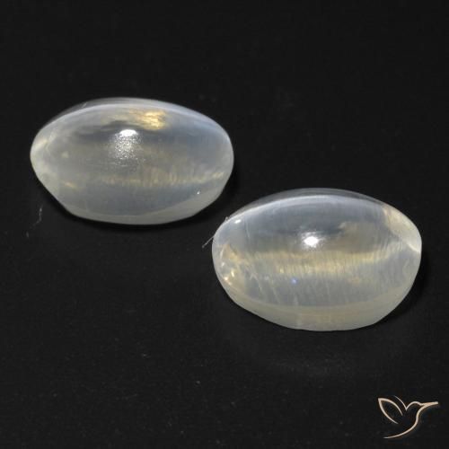 2.33 ct natürliche Weiß Sillimanit-Katzenauge-Edelsteine, Oval, Lichtdurchlässig