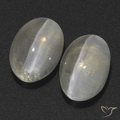 2.78 ct natürliche Warmweiß Sillimanit-Katzenauge-Edelsteine, Oval, Transparent