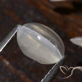 9,17 ctw natürlicher Warmweiß Sillimanit-Katzenauge, Oval, Transparent