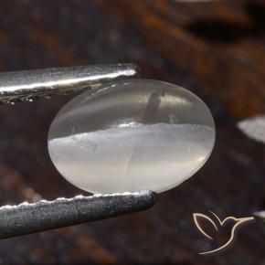 9,17 ctw natürlicher Warmweiß Sillimanit-Katzenauge, Oval, Transparent