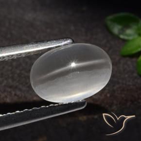 9,17 ctw natürlicher Weiß Sillimanit-Katzenauge, Oval, Transparent