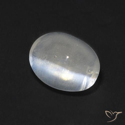 9,17 ctw natürlicher Warmweiß Sillimanit-Katzenauge, Oval, Transparent