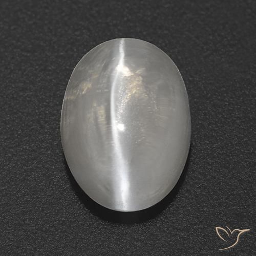 1.82ct Natürlicher Klares Weiß Sillimanit-Katzenauge, Oval, Transparent