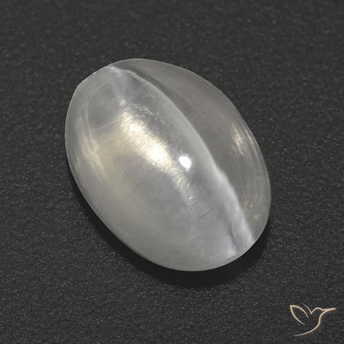 9,17 ctw natürlicher Klares Weiß Sillimanit-Katzenauge, Oval, Transparent