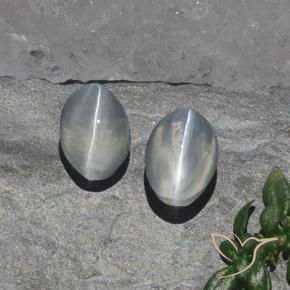 2.15 ct natürliche Klares Weiß Sillimanit-Katzenauge-Edelsteine, Oval, Transparent