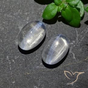 2.39 ct natürliche Klares Weiß Sillimanit-Katzenauge-Edelsteine, Oval, Transparent