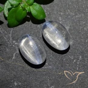 2.39 ct natürliche Klares Weiß Sillimanit-Katzenauge-Edelsteine, Oval, Transparent