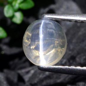 1,93 ctw natürlicher weißer Sillimanite Cat's Eye, Oval Schliff, Transparent