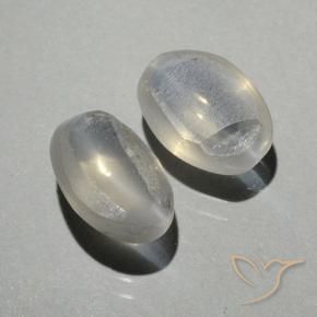 2.02 ct natürliche Warmweiß Sillimanit-Katzenauge-Edelsteine, Oval, Transparent