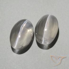 1.90 ct natürliche Warmweiß Sillimanit-Katzenauge-Edelsteine, Oval, Transparent