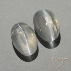 2.15 ct natürliche Warmweiß Sillimanit-Katzenauge-Edelsteine, Oval, Transparent