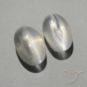 1.80 ct natürliche Warmweiß Sillimanit-Katzenauge-Edelsteine, Oval, Transparent
