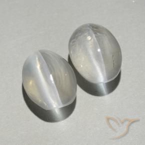 2.36 ct natürliche Warmweiß Sillimanit-Katzenauge-Edelsteine, Oval, Transparent