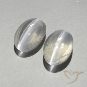 1.89 ct natürliche Warmweiß Sillimanit-Katzenauge-Edelsteine, Oval, Transparent
