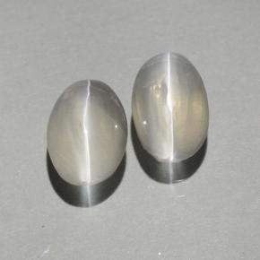 1.76 ct natürliche Rauch Sillimanit-Katzenauge-Edelsteine, Oval Schliff, Transparent