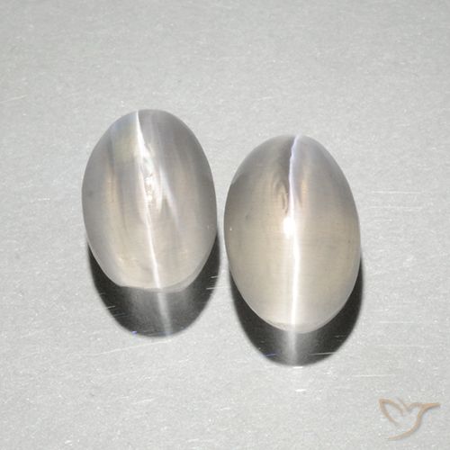 2.18ctw Natürlicher Warmweiß Sillimanit-Katzenauge, Oval, Lichtdurchlässig