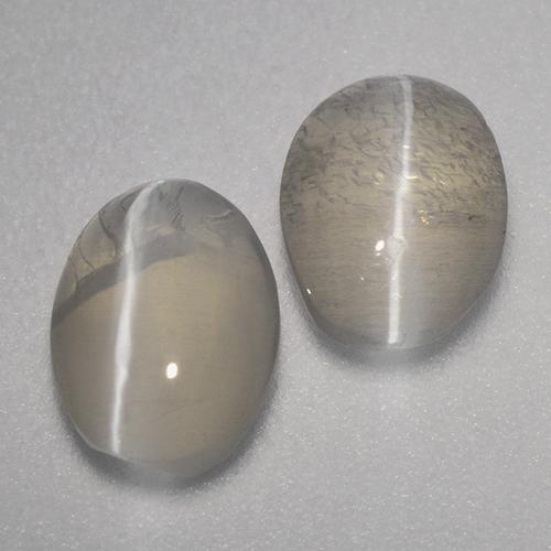 1.95 ct natürliche Grau braun Sillimanit-Katzenauge-Edelsteine, Oval, Transparent