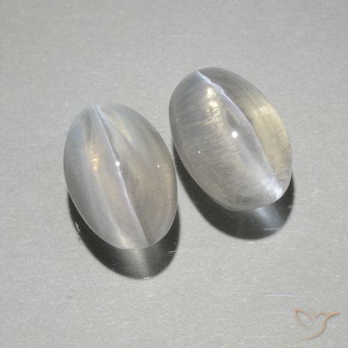 2.25ctw Natürlicher Warmweiß Sillimanit-Katzenauge, Oval, Transparent
