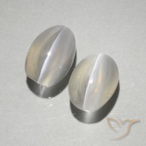 2.10 ct natürliche Warmweiß Sillimanit-Katzenauge-Edelsteine, Oval, Transparent