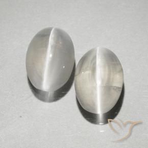2.32 ct natürliche Warmweiß Sillimanit-Katzenauge-Edelsteine, Oval, Transparent