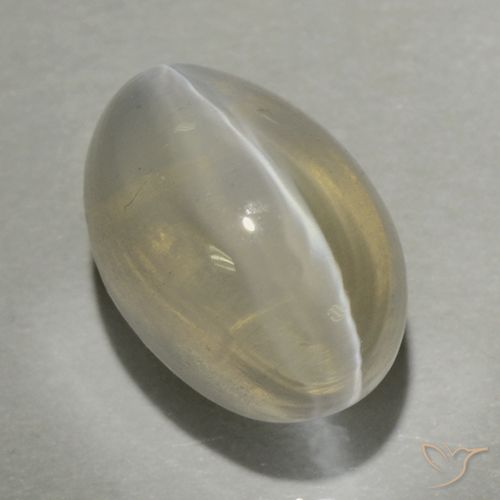 1.47ct Natürlicher hellgelb Sillimanit-Katzenauge, Oval, Transparent
