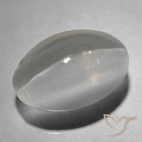 9,17 ctw natürlicher Sehr helles Grau Sillimanit-Katzenauge, Oval, Transparent