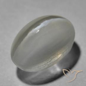 9,17 ctw natürlicher Sehr helles Grau Sillimanit-Katzenauge, Oval, Transparent